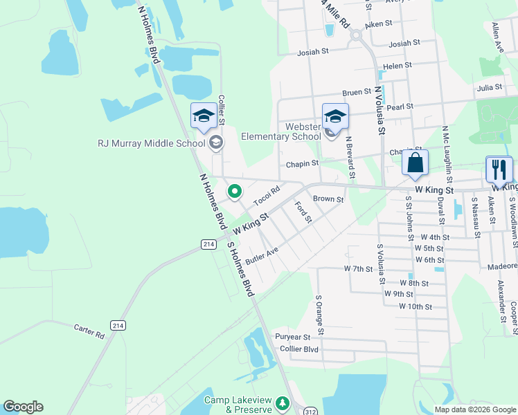map of restaurants, bars, coffee shops, grocery stores, and more near 1167 Tocoi Rd in St Augustine