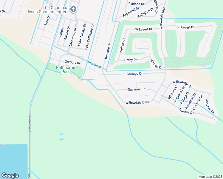 map of restaurants, bars, coffee shops, grocery stores, and more near 313 Beaupre Drive in Luling