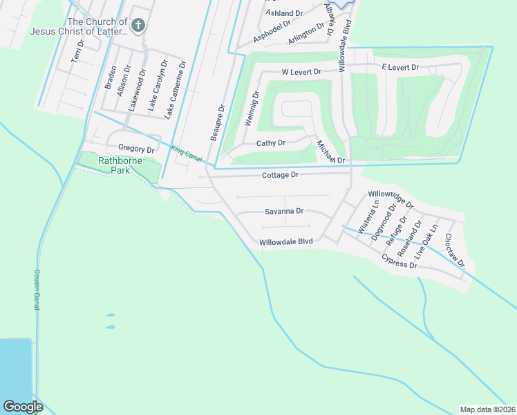 map of restaurants, bars, coffee shops, grocery stores, and more near 210 Savanna Drive in Luling