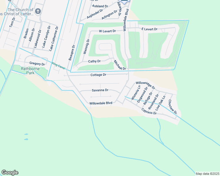 map of restaurants, bars, coffee shops, grocery stores, and more near 108 Savanna Drive in Luling