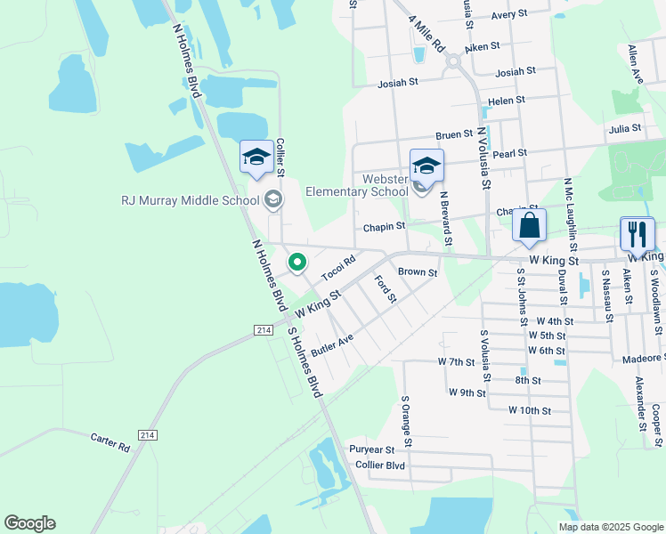 map of restaurants, bars, coffee shops, grocery stores, and more near 1148 Tocoi Road in St. Augustine