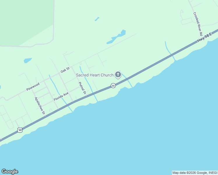 map of restaurants, bars, coffee shops, grocery stores, and more near 2631 Highway 98 East in Carrabelle