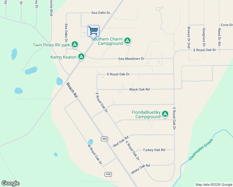 map of restaurants, bars, coffee shops, grocery stores, and more near 2570 Black Oak Road in Perry