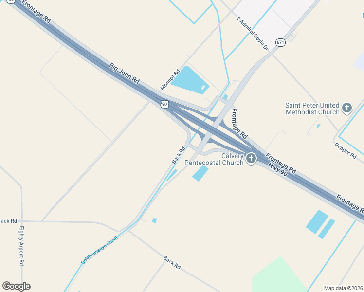 map of restaurants, bars, coffee shops, grocery stores, and more near 12815 Back Road in Jeanerette