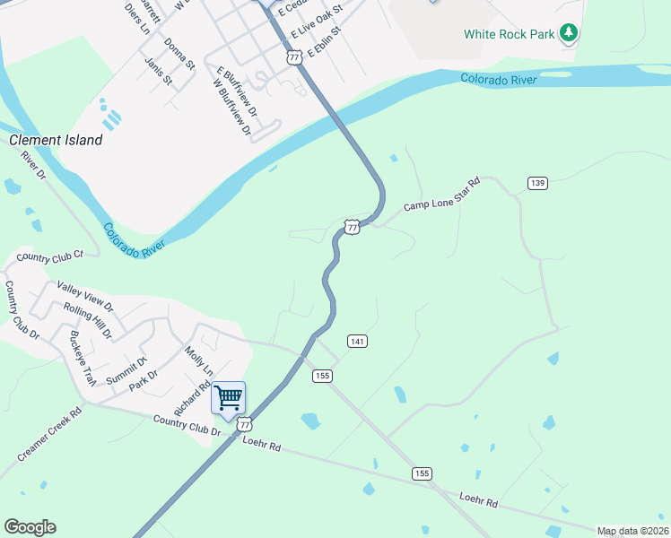 map of restaurants, bars, coffee shops, grocery stores, and more near 1635 South Highway 77 in La Grange