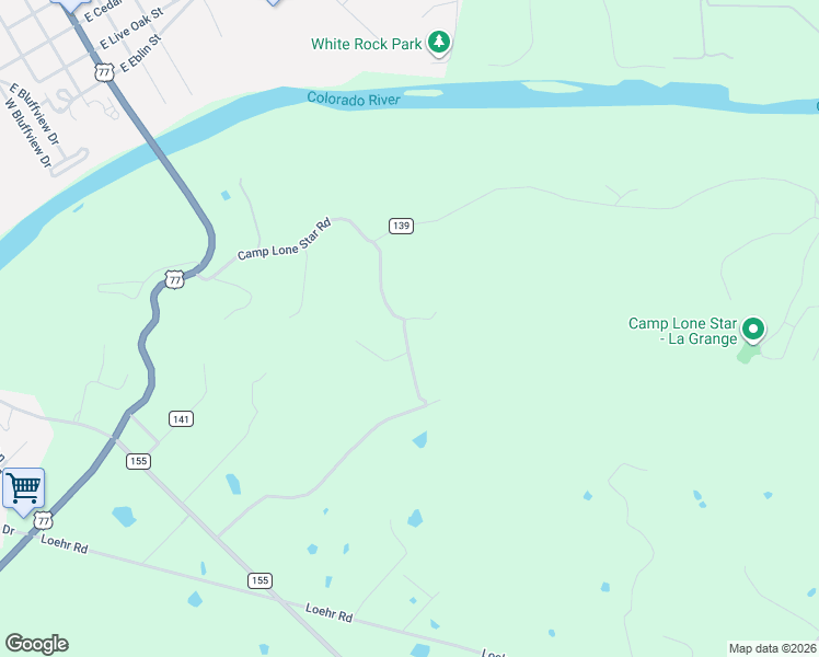 map of restaurants, bars, coffee shops, grocery stores, and more near 612 Camp Lone Star Road in La Grange