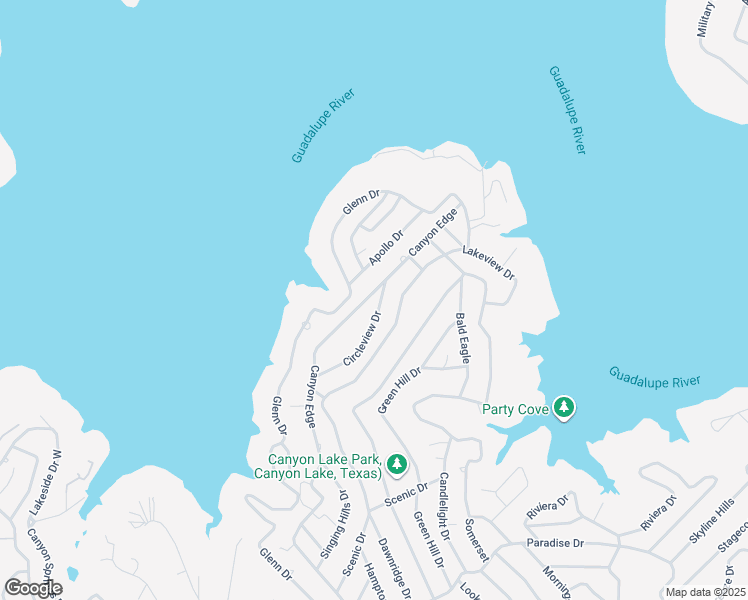 map of restaurants, bars, coffee shops, grocery stores, and more near 1488 Canyon Edge in Canyon Lake