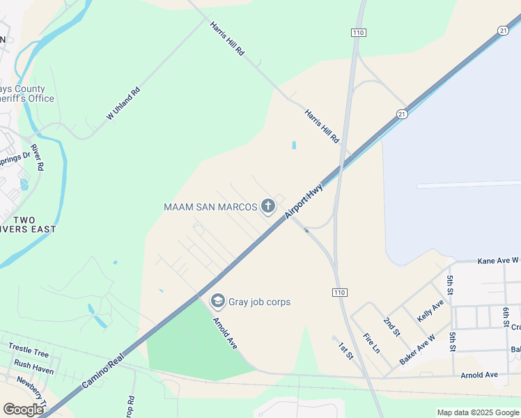 map of restaurants, bars, coffee shops, grocery stores, and more near 174 Soul Harvest Pass in San Marcos