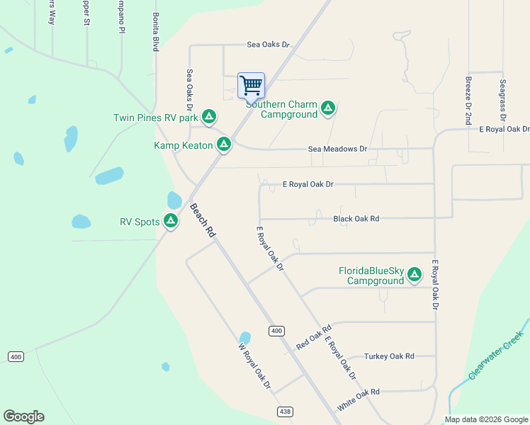 map of restaurants, bars, coffee shops, grocery stores, and more near 2640 Black Oak Road in Perry