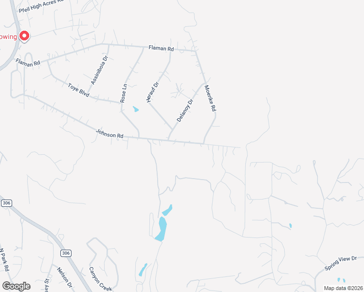 map of restaurants, bars, coffee shops, grocery stores, and more near 2094 Johnson Road in Canyon Lake