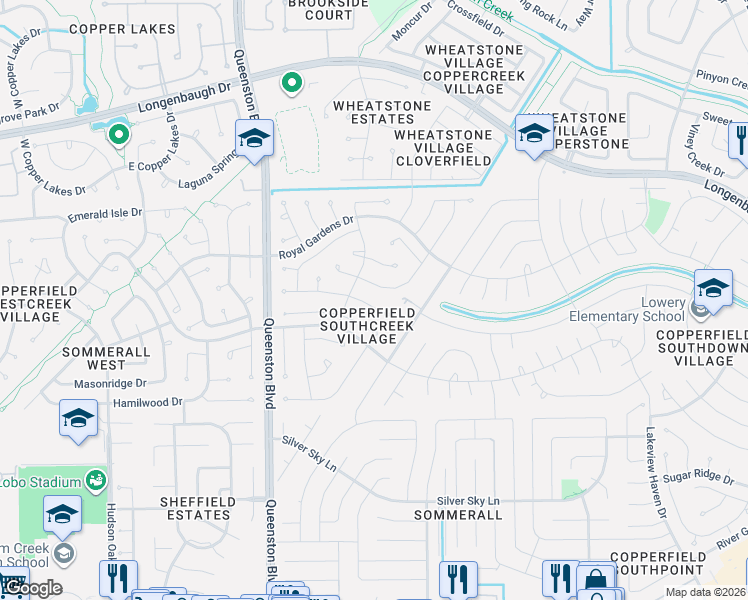 map of restaurants, bars, coffee shops, grocery stores, and more near 7607 Highland Farms Road in Houston