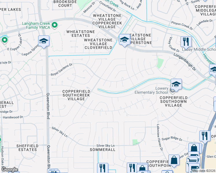 map of restaurants, bars, coffee shops, grocery stores, and more near 7722 Hidden Oaks Lane in Houston