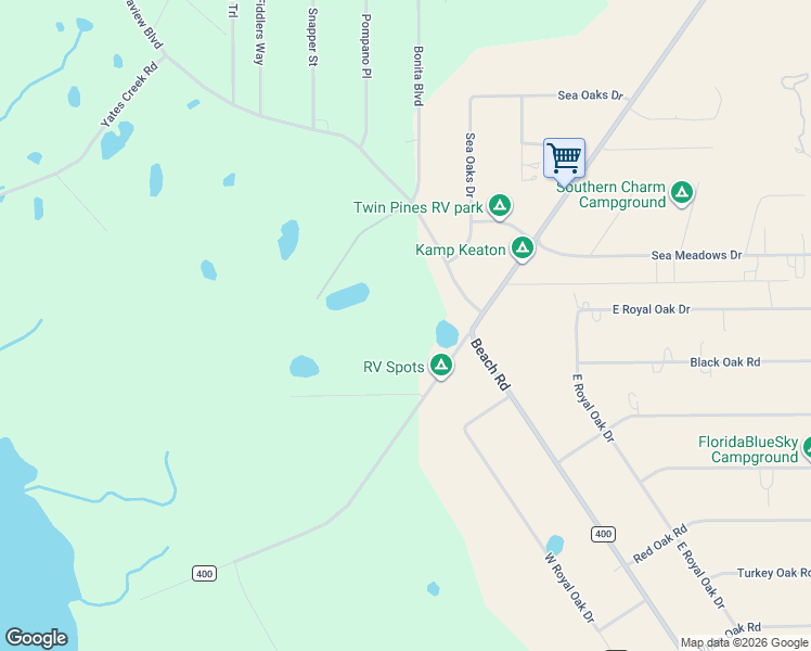 map of restaurants, bars, coffee shops, grocery stores, and more near 15995 Yates Creek Road in Perry