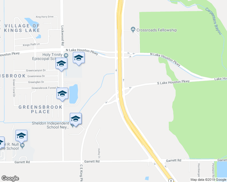 map of restaurants, bars, coffee shops, grocery stores, and more near 11907 East Sam Houston Parkway North in Houston