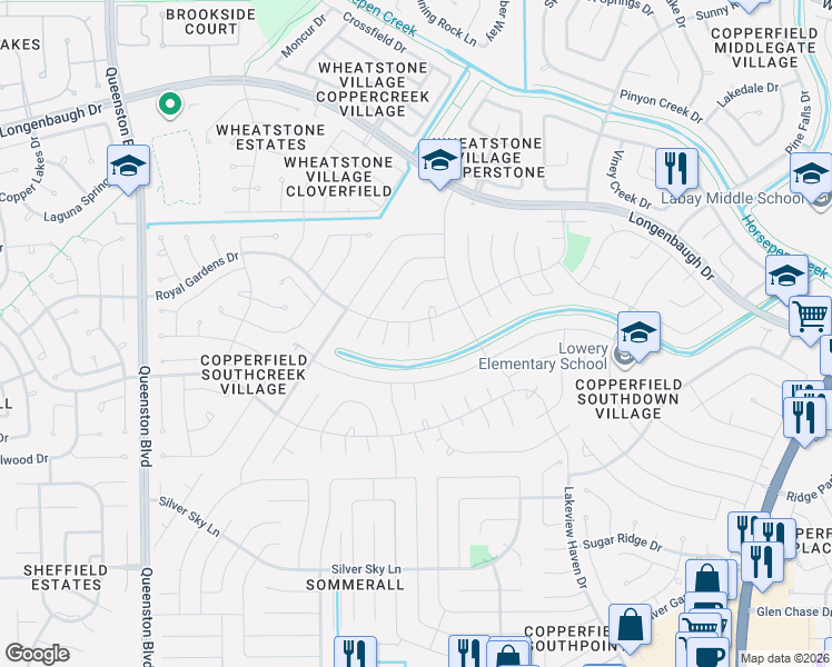 map of restaurants, bars, coffee shops, grocery stores, and more near 7722 Woodlett Court in Houston