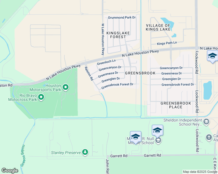 map of restaurants, bars, coffee shops, grocery stores, and more near 11810 Greensbrook Forest Drive in Houston