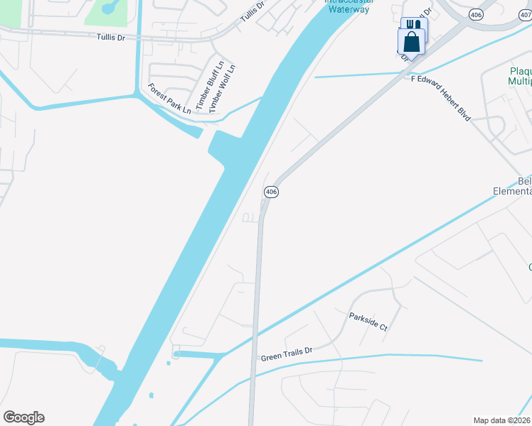 map of restaurants, bars, coffee shops, grocery stores, and more near 1905 Woodland Highway in Belle Chasse