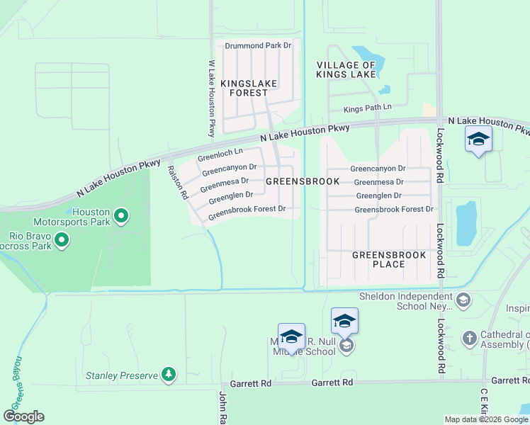 map of restaurants, bars, coffee shops, grocery stores, and more near 11950 Greensbrook Forest Drive in Houston