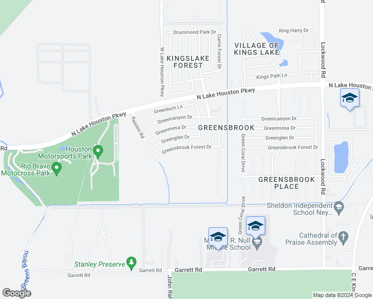 map of restaurants, bars, coffee shops, grocery stores, and more near 11914 Greensbrook Forest Drive in Houston