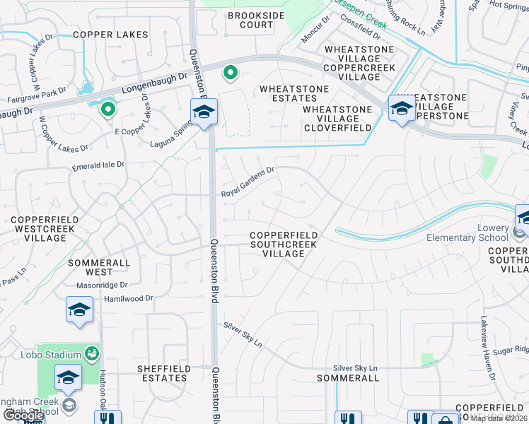 map of restaurants, bars, coffee shops, grocery stores, and more near 7514 Highland Farms Road in Houston