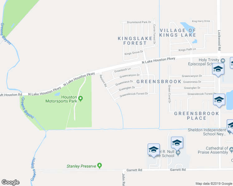 map of restaurants, bars, coffee shops, grocery stores, and more near 11703 Greenglen Drive in Houston