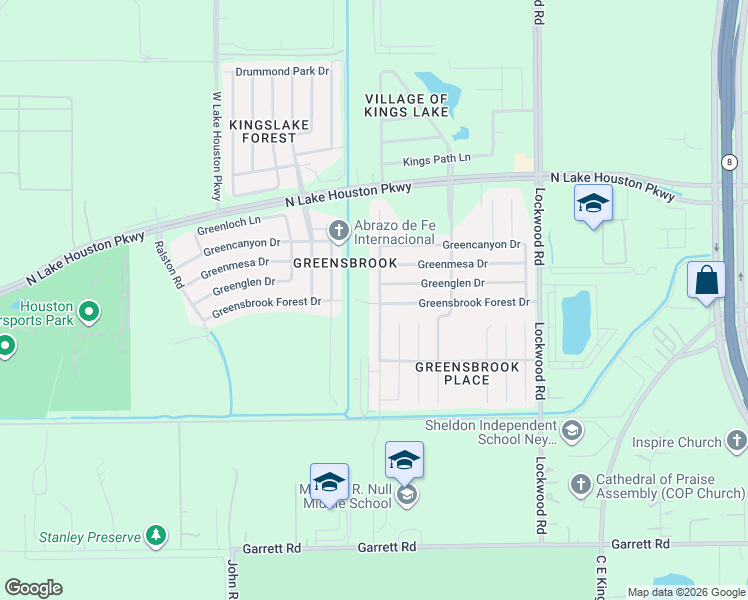 map of restaurants, bars, coffee shops, grocery stores, and more near 11803 Green Coral Drive in Houston