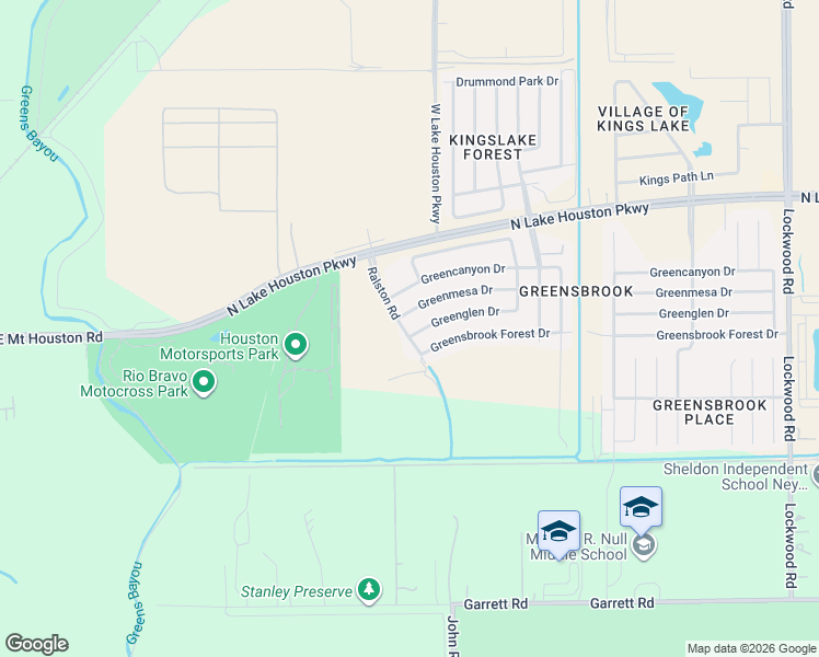 map of restaurants, bars, coffee shops, grocery stores, and more near 11703 Greenglen Drive in Houston