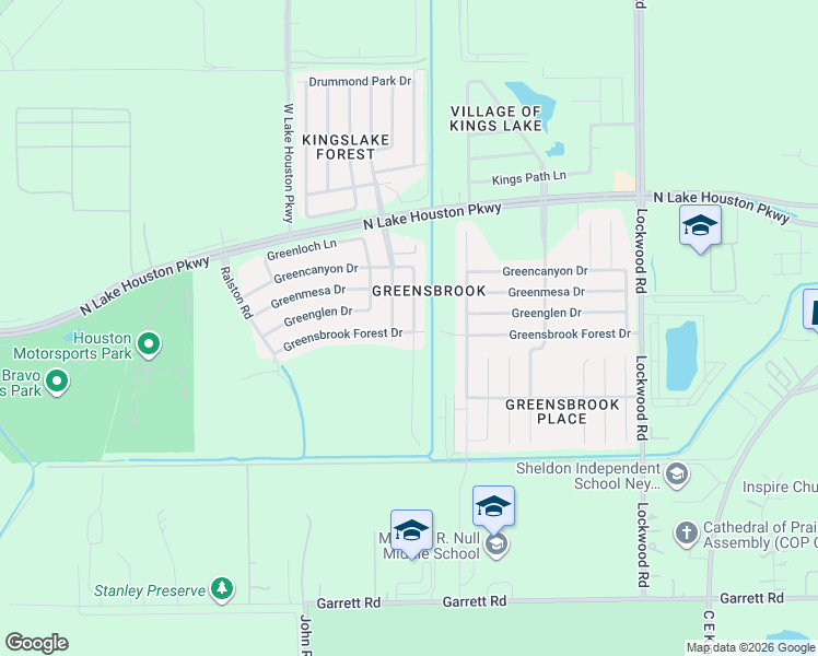 map of restaurants, bars, coffee shops, grocery stores, and more near 12011 Greensbrook Forest Drive in Houston