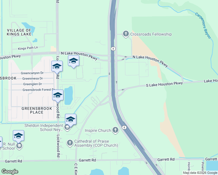 map of restaurants, bars, coffee shops, grocery stores, and more near 11907 East Sam Houston Parkway North in Houston