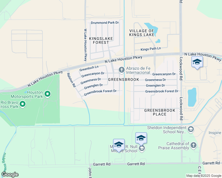 map of restaurants, bars, coffee shops, grocery stores, and more near 11967 Greensbrook Forest Drive in Houston
