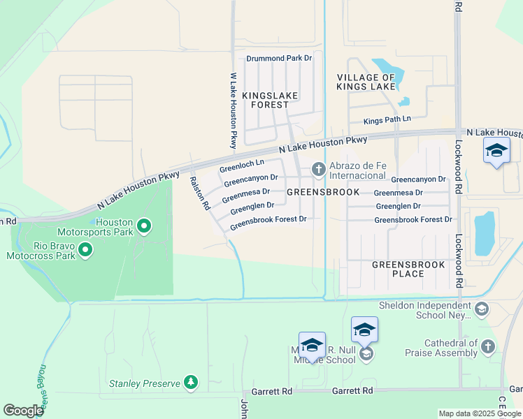 map of restaurants, bars, coffee shops, grocery stores, and more near 11910 Greenglen Drive in Houston