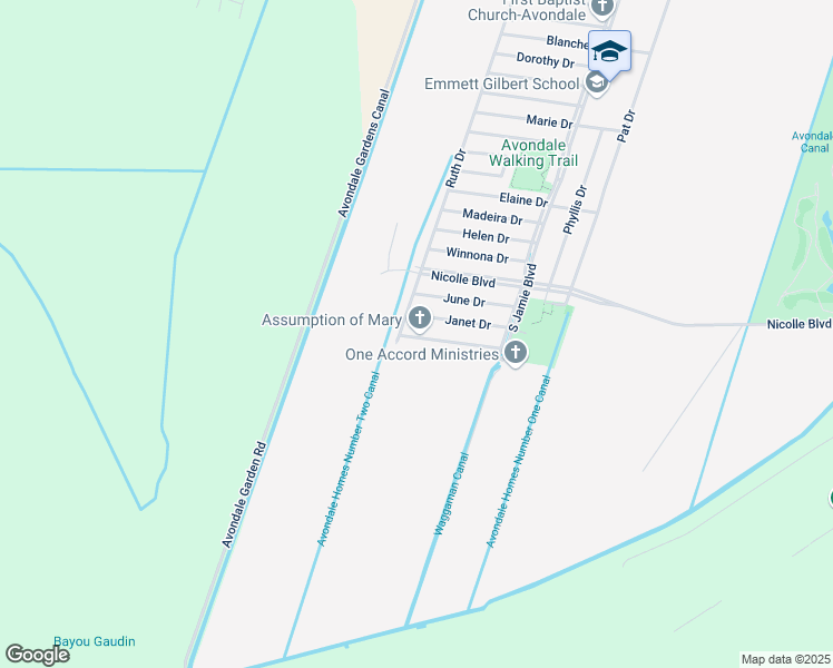 map of restaurants, bars, coffee shops, grocery stores, and more near 177 Janet Drive in Avondale