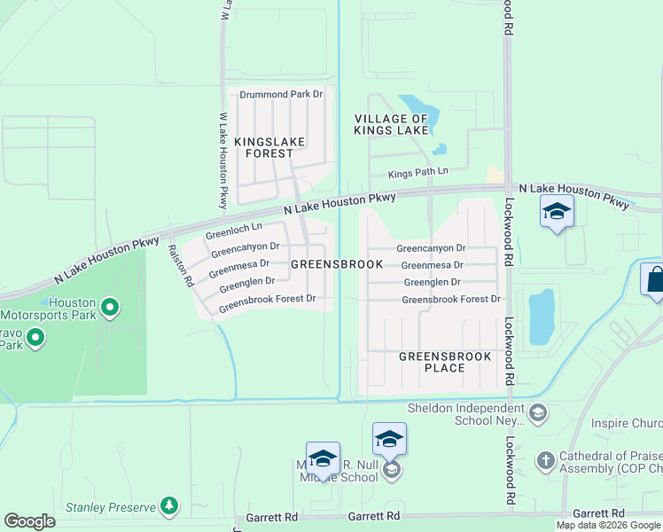 map of restaurants, bars, coffee shops, grocery stores, and more near 11910 Greenspark Lane in Houston