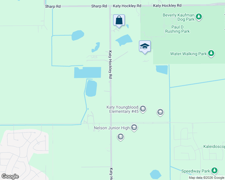 map of restaurants, bars, coffee shops, grocery stores, and more near 8231 Katy Hockley Road in Katy