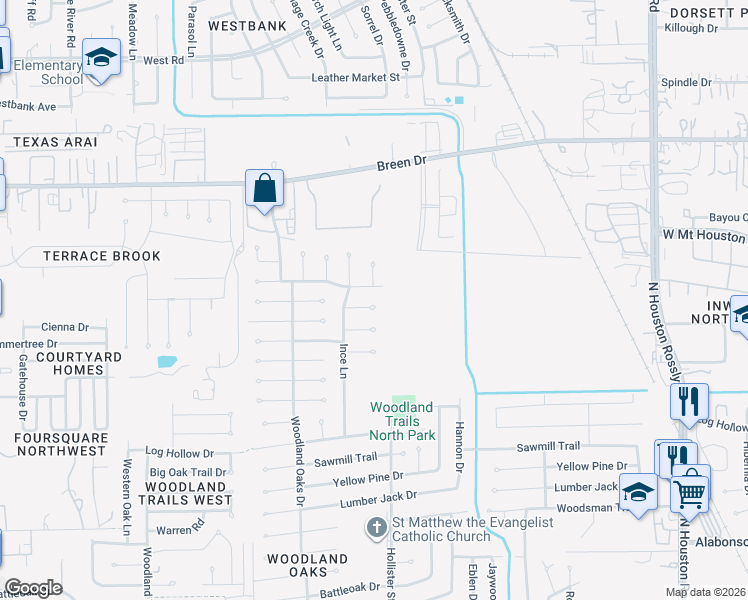 map of restaurants, bars, coffee shops, grocery stores, and more near 7710 Cloverlake Court in Houston