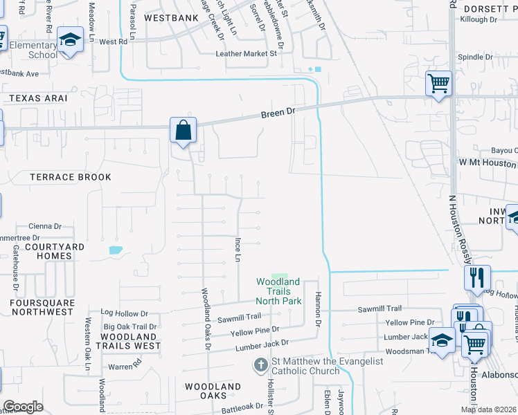 map of restaurants, bars, coffee shops, grocery stores, and more near 7710 Cloverlake Court in Houston