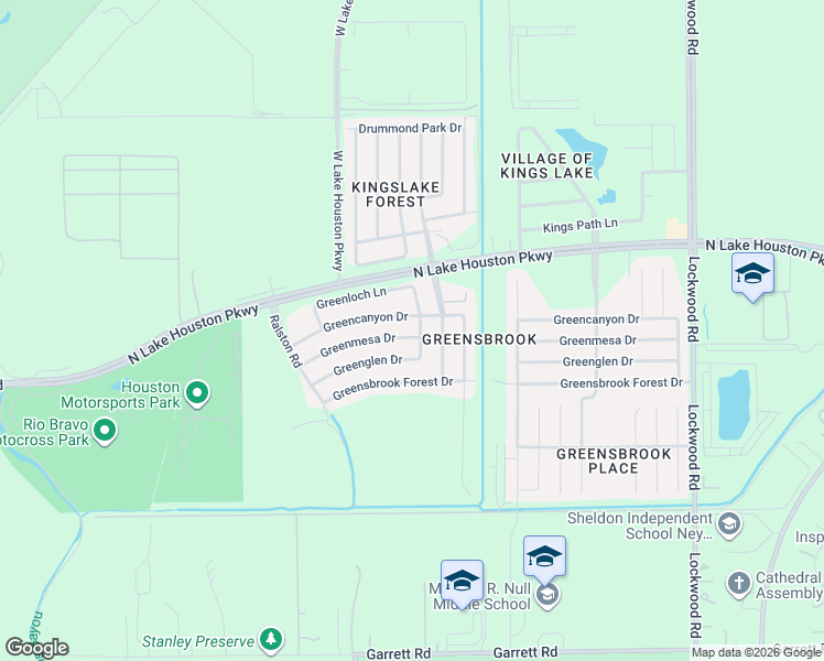 map of restaurants, bars, coffee shops, grocery stores, and more near 11930 Greenrock Lane in Houston