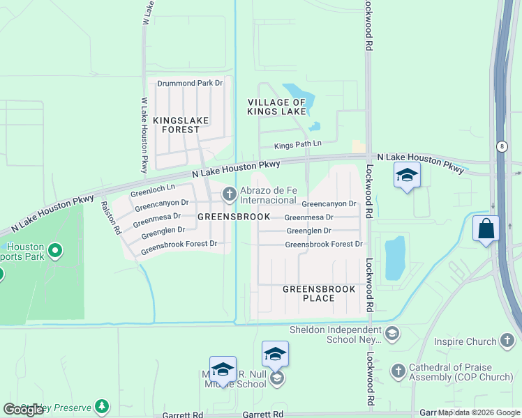 map of restaurants, bars, coffee shops, grocery stores, and more near 11915 Green Coral Drive in Houston