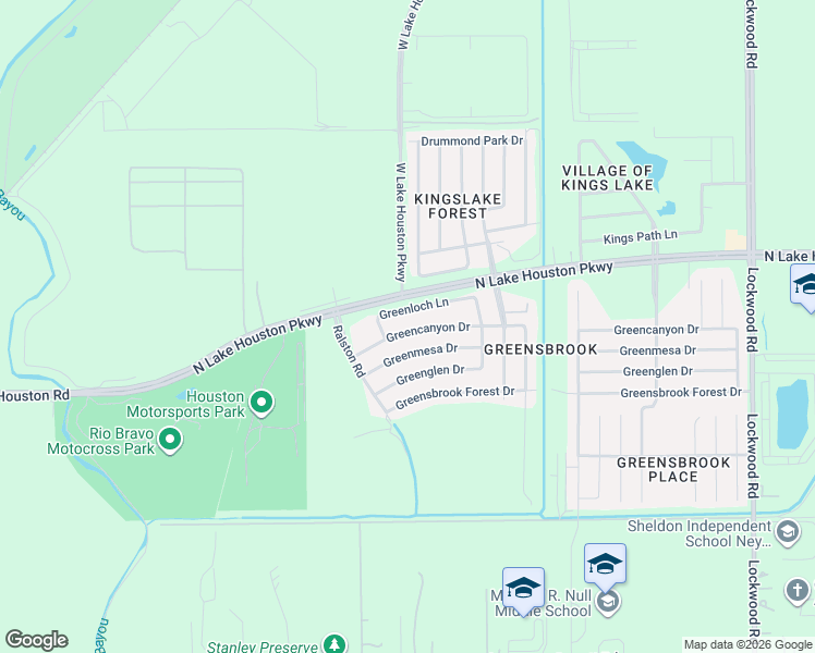 map of restaurants, bars, coffee shops, grocery stores, and more near 11827 Greencanyon Drive in Houston
