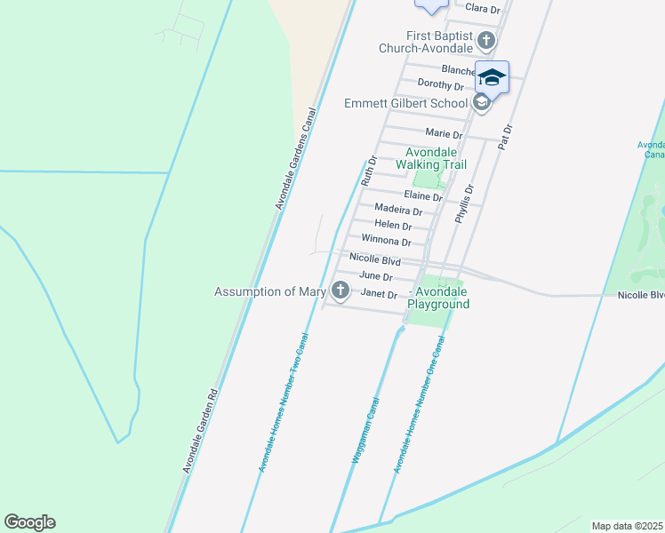 map of restaurants, bars, coffee shops, grocery stores, and more near 952 Ruth Drive in Avondale