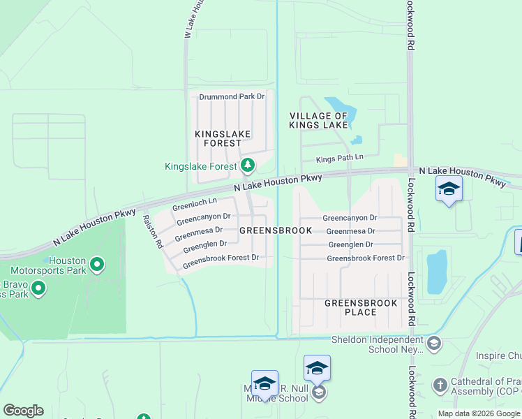 map of restaurants, bars, coffee shops, grocery stores, and more near 12136 Kingslake Forest Drive in Houston