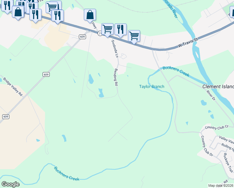 map of restaurants, bars, coffee shops, grocery stores, and more near 477 Bending Road in La Grange