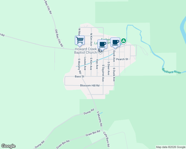 map of restaurants, bars, coffee shops, grocery stores, and more near 7113 Bass Street in Wewahitchka