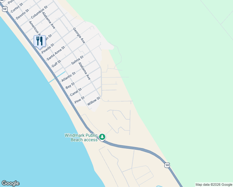 map of restaurants, bars, coffee shops, grocery stores, and more near 126 Gulf Terrace Lane in Port Saint Joe