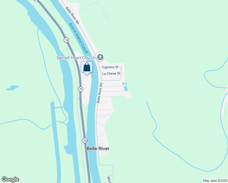 map of restaurants, bars, coffee shops, grocery stores, and more near Riverbend Street in Pierre Part