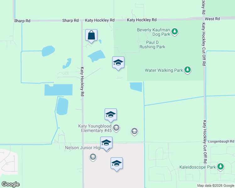map of restaurants, bars, coffee shops, grocery stores, and more near 8412 Katy Hockley Road in Katy
