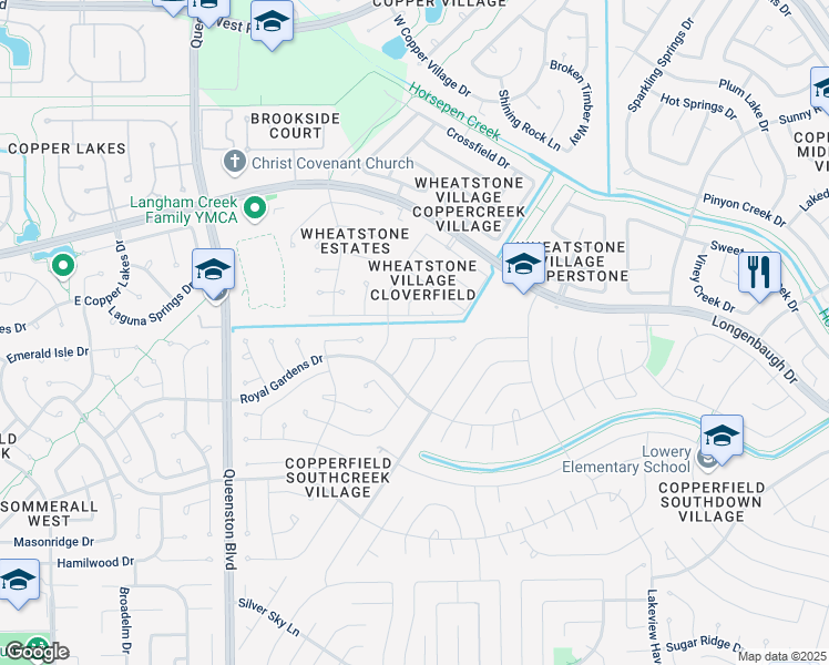 map of restaurants, bars, coffee shops, grocery stores, and more near 7903 Park Hollow Court in Houston