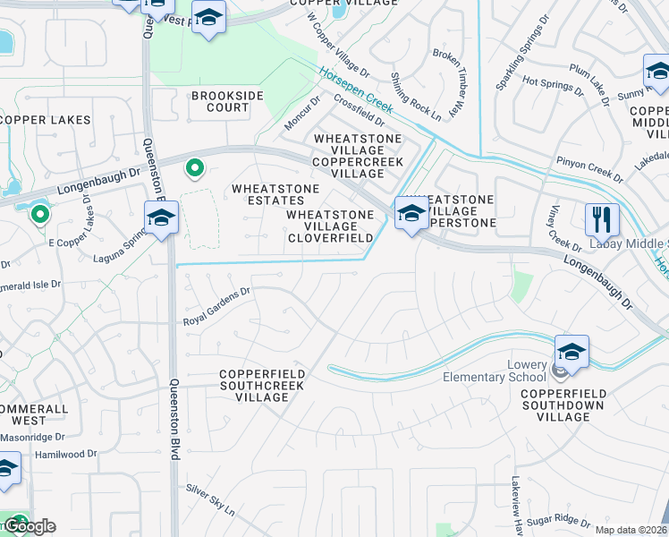 map of restaurants, bars, coffee shops, grocery stores, and more near 7903 Park Hollow Court in Houston