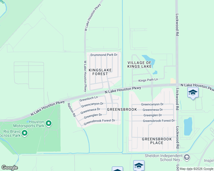 map of restaurants, bars, coffee shops, grocery stores, and more near 12107 Kingslake Forest Dr in Houston
