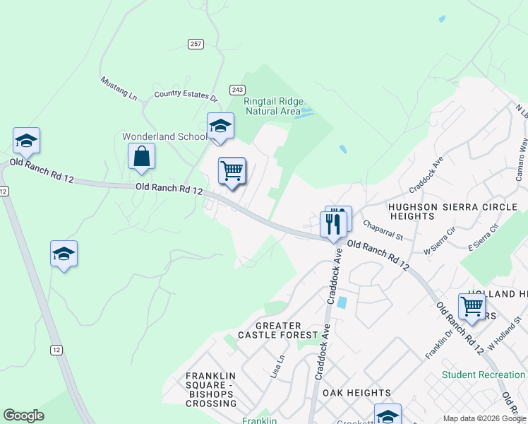 map of restaurants, bars, coffee shops, grocery stores, and more near 1818 Ranch Road 12 in San Marcos